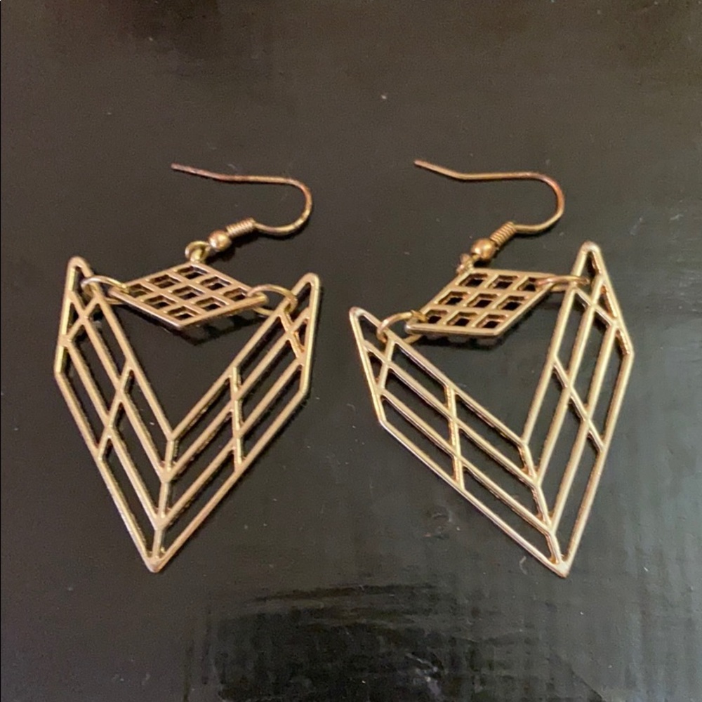3/$13 funky geometric gold earring